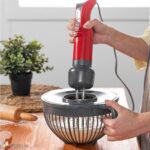 Bol mélangeur - 3 litres - avec couvercle anti-éclaboussures - Rouge