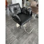 CHAISE BARBIER W-AF039 NOIR + TABLE POUR TEINTURE