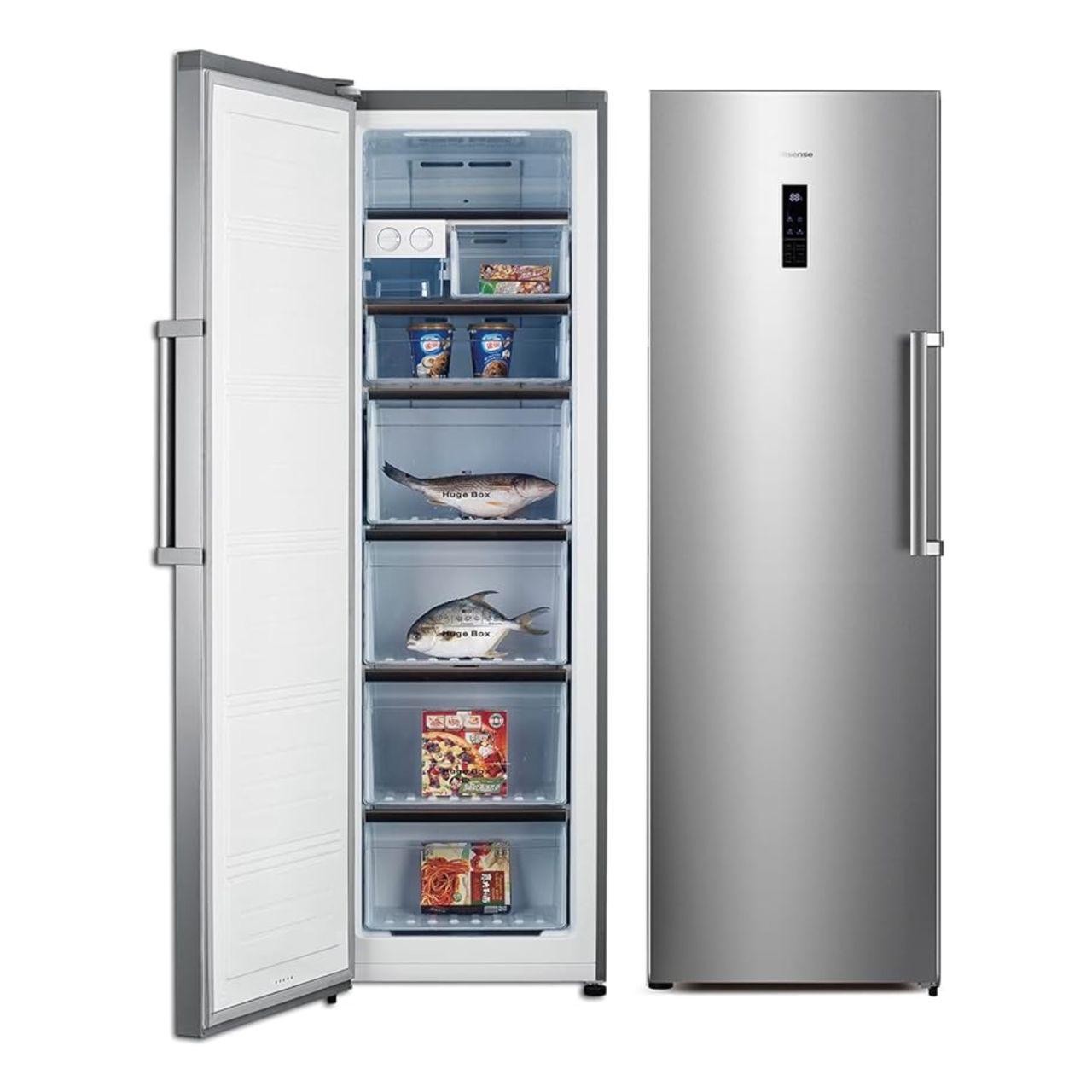 congelateur-hisense-vertical-7-tiroirs-274-litres-nofrost-gris-rs-34wc-1.jpg CONGELATEUR HISENSE VERTICAL 7 TIROIRS 274 LITRES NOFROST GRIS RS-34WC – Image 1