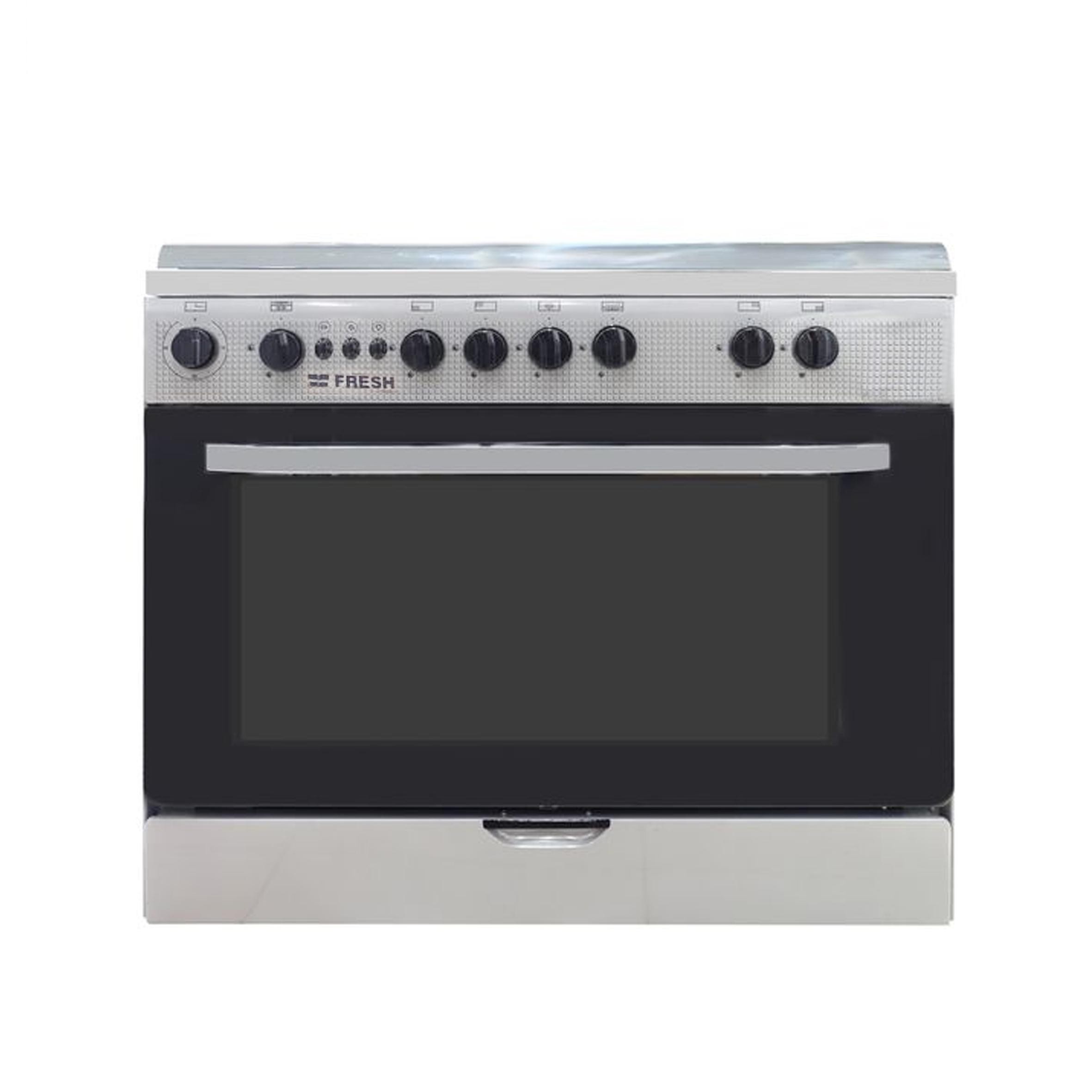cuisiniere-fresh-5-feux-90x60-a-gaz-gris-14003-cb-1.jpg CUISINIERE FRESH 5 FEUX 90x60 A GAZ GRIS 14003 CB – Image 1