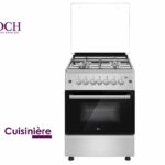 CUISINIERE ROCH 4 FEUX 60x60 A GAZ INOX FULL OPTION