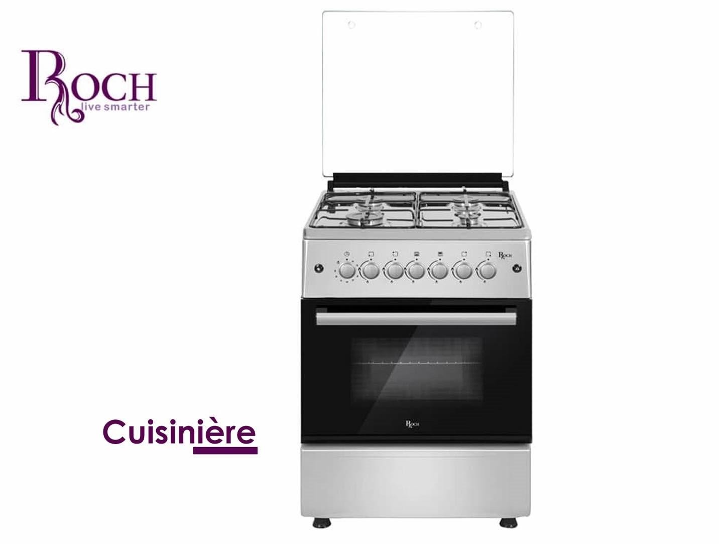 cuisiniere-roch-4-feux-60x60-a-gaz-inox-full-option-1.jpg CUISINIERE ROCH 4 FEUX 60x60 A GAZ INOX FULL OPTION – Image 1