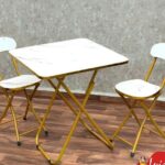 Ensemble table tête à tête avec chaise pliable
