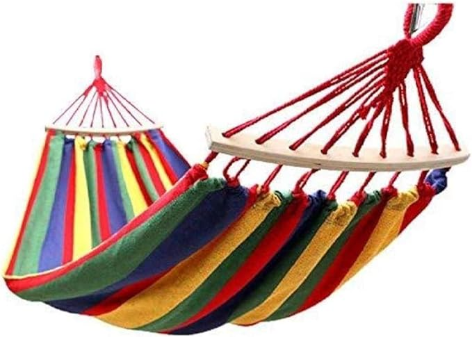 hamac-balancoire-jardin-suspendu-corde-hamac-chaise-arc-en-ciel-raye-en-bois-camping-1.png Hamac balançoire Jardin Suspendu Corde hamac Chaise Arc-en-Ciel rayé en Bois Camping – Image 1