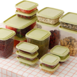 Lot de 17 récipients de stockage d'aliments en plastique avec couvercles sans BPA