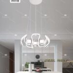 Lustre industriel doré populaire design de style LED en verre aluminium moderne pendentif lumière nordique LED bande acrylique