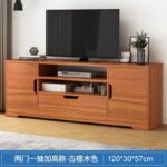 Meuble TV moderne avec portes et tiroirs - 140cm - Marron-SBN