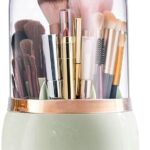 Organiseur de pinceaux de maquillage avec couvercle rotatif à 360°-SBN