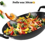 Poêle à Wok en Fonte Ménage à l'ancienne Cuisinière en Terre épaissie à Double Oreille