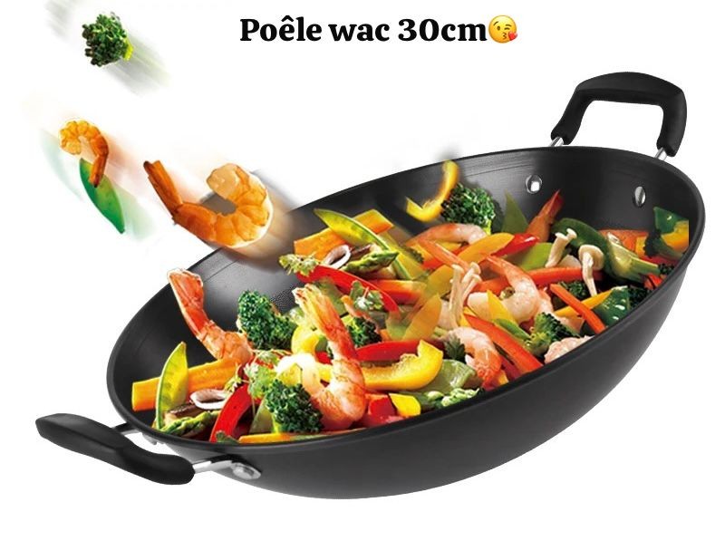 poele-a-wok-en-fonte-menage-a-l-ancienne-cuisiniere-en-terre-epaissie-a-double-oreille-1.jpg Poêle à Wok en Fonte Ménage à l'ancienne Cuisinière en Terre épaissie à Double Oreille – Image 1