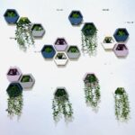 Pot de fleurs mural en nid d'abeille et décoratif