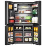 REFRIGERATEUR HISENSE SIDE BY SIDE 4 PORTES 522 LITRES AVEC FONTAINE + ECRAN NOIR WIFI RC-65WC4SB