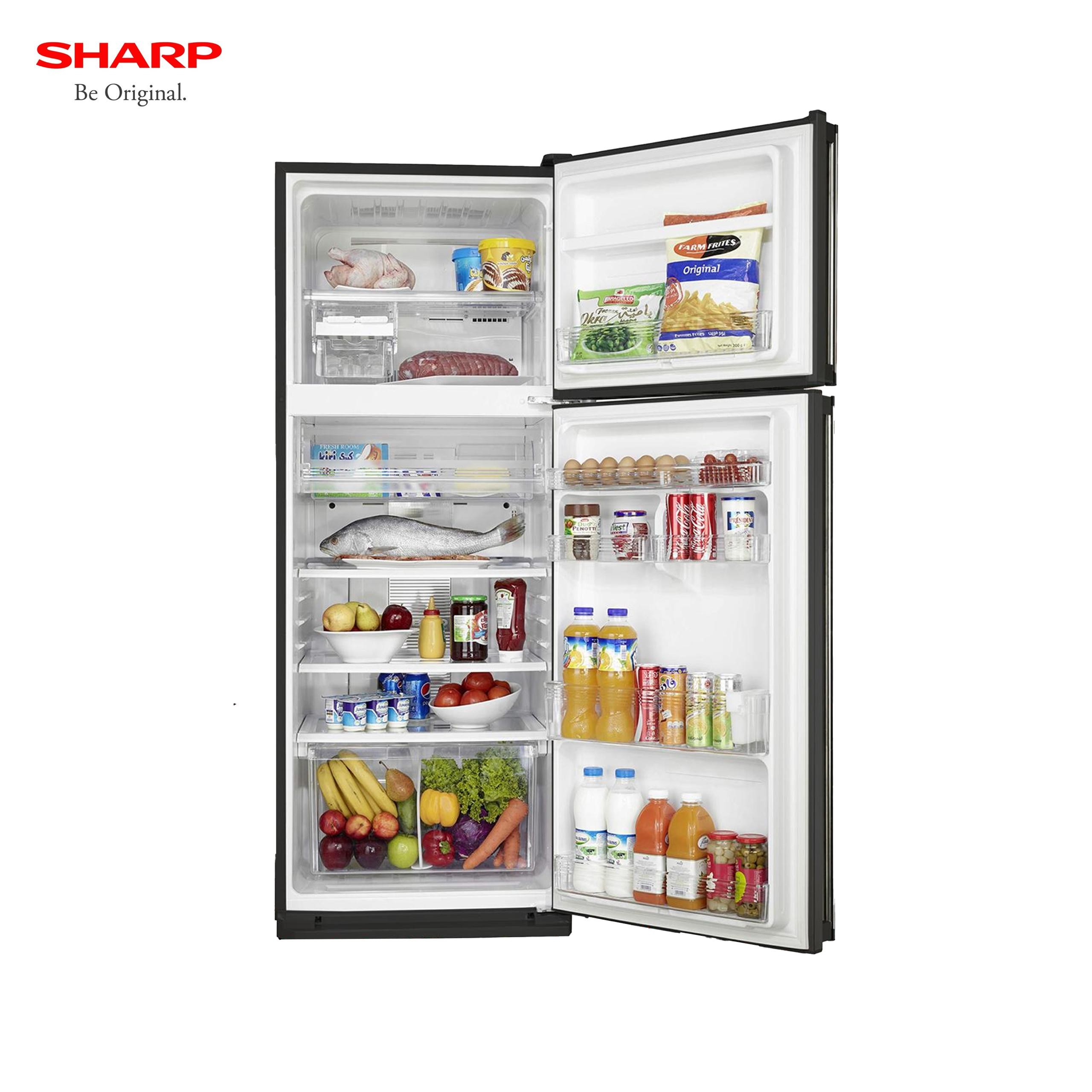 refrigerateur-sharp-2-portes-noir-sj58c-nofrost-1.jpg REFRIGERATEUR SHARP 2 PORTES NOIR SJ58C NOFROST – Image 1