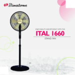 VENTILATEUR BINATONE SUR PIED NOIR DORE ITAL1660