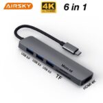 Adaptateur AIRSKY HC-74C (Type-C vers HDMI, USB 3.0, Micro SD)
