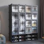 Armoire en plastique avec rangement chaussure noir et blanc