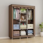 Armoire Penderie en Tissu - 3 Battants - Marron