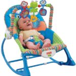 Balançoire – Youpala – Chaise à bascule avec assise apaisante musical et vibrations fonctions pliable, Bleu/vert