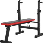 Banc de Musculation pliable avec support de barres pour haltères et station à DIPS