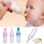 Biberon Silicone Tout-petit bébé avec une cuillère 90 ml
