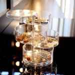 Boîte de rangement multifonctionnelle pour bijoux rotative à 4 couches-GS