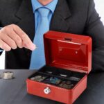 Box avec serrure à clé, coffre-fort portable en acier