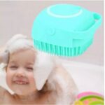 Brosse de bain en silicone bleu