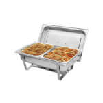 Chafing dish de service de restauration en acier inoxydable,2 compartiment