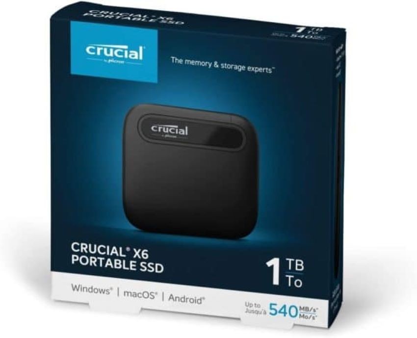 disque-ssd-externe-usb-32-crucial-x6-1to.jpg Disque SSD externe USB 3.2 Crucial X6 - 1To – Image 1