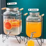 Distributeur de boisson  de 8L et 5L en réservoir de maçon en verre-KGV