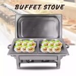 Ensemble de buffet de réchaud pour serveur de restauration rectangulaire 2 Compartiments 11L