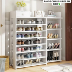 Étagère à Chaussures, Armoire à Six Niveaux  en Bois Massif-GS