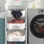 Étagère de rangement mobile sur pied en plastique