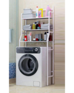 Etagère de Salle de Bain, Meuble de Rangement au-Dessus des Toilettes WC - Blanc – Image 2