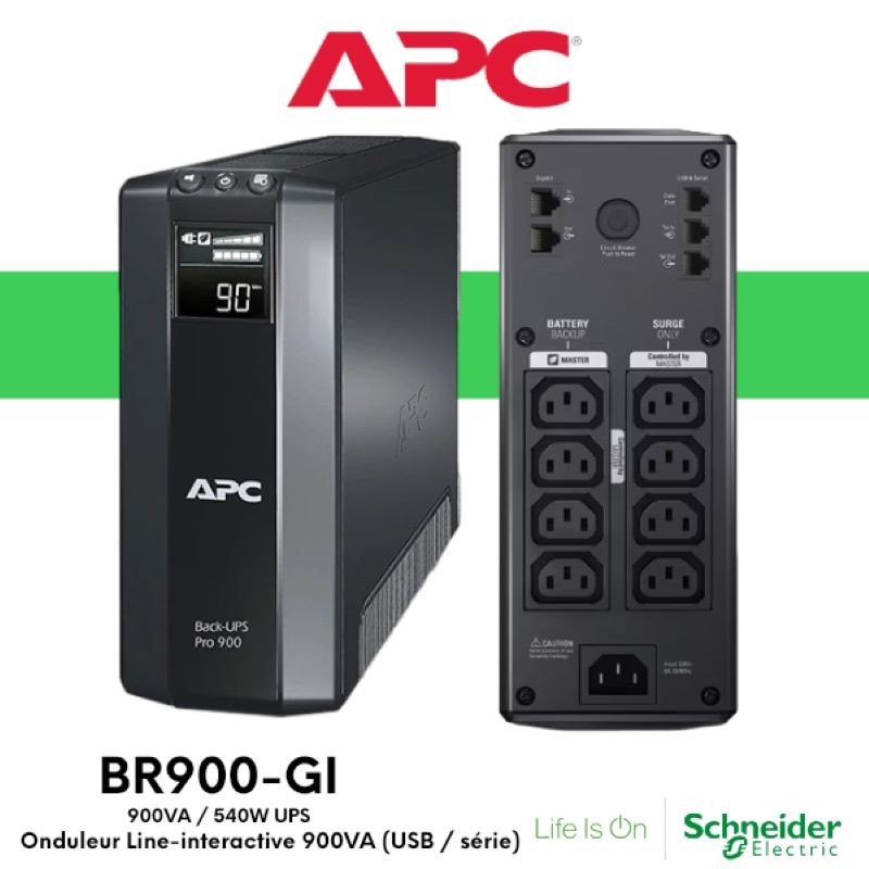 onduleur-apc-back-ups-br900gi-900va-usb-serie.jpg Onduleur APC Back-UPS BR900GI - 900VA (USB / Série) – Image 1