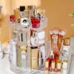 Organisateur de Maquillage Acrylique, Rangement Maquillage Rotatif 360°