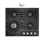 PLAQUE ENCASTRABLE ROCH 4 FEUX 60X60 EN VERRE NOIR RBH60WCFBG