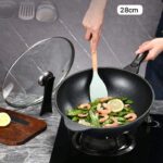 poêle antiadhésive avec couvercle en pierre Maifan de Style coréen-28cm