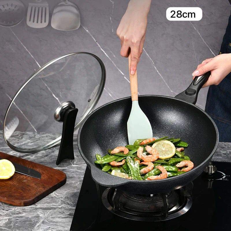 poele-antiadhesive-avec-couvercle-en-pierre-maifan-de-style-coreen-28cm-.jpg poêle antiadhésive avec couvercle en pierre Maifan de Style coréen-28cm – Image 1