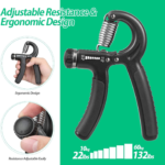 Poignées réglables pour exercices de musculation des mains et avant-bras 10-40 Kg