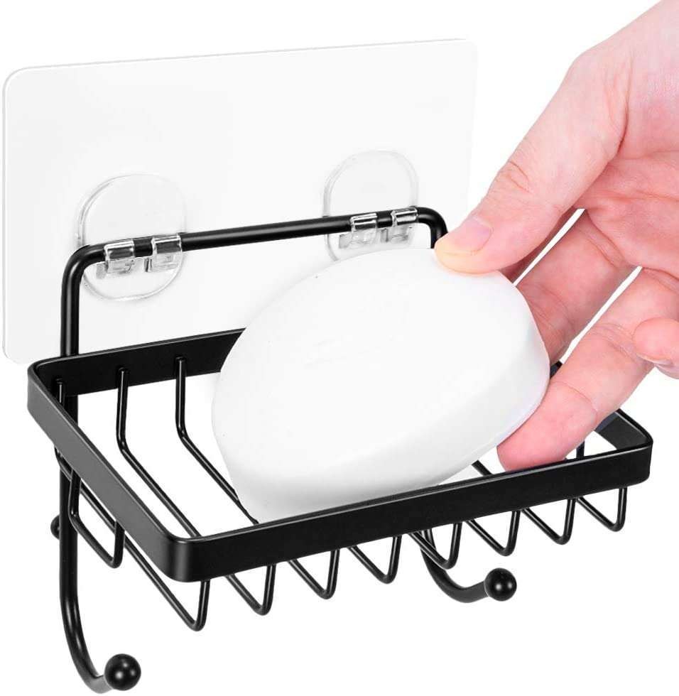 porte-savon-mural-adhesif-avec-2-crochets-.jpg Porte savon mural adhésif avec 2 crochets – Image 1
