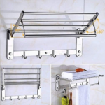 Porte Serviette Salle de Bain Mural, Etagère Murale Aluminium