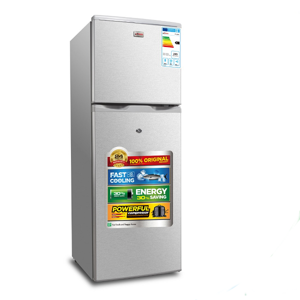 refrigerateur-astech-2-portes-silver-fp-150h-.png REFRIGERATEUR ASTECH 2 PORTES SILVER FP 150H – Image 1