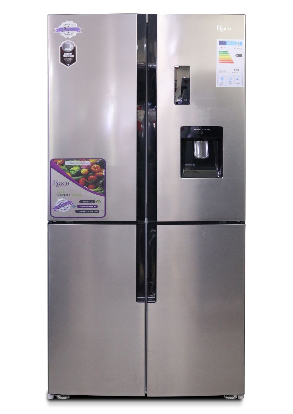 refrigerateur-roch-fr525iwd4i-side-by-side-4-portes-525-litres.jpg REFRIGERATEUR ROCH FR525IWD4I SIDE BY SIDE 4 PORTES 525 LITRES – Image 1