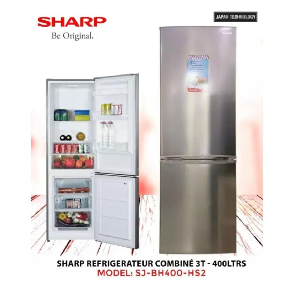 refrigerateur-sharp-bh400-combine-3-tiroirs-400-litres.jpg REFRIGERATEUR SHARP BH400 COMBINE 3 TIROIRS 400 LITRES – Image 1