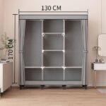 Armoire de Rangement en tissu simple à trois rangées - Gris – Image 4
