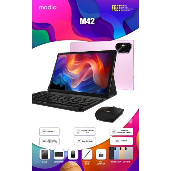 Modio M42-2 Tablette Modio M42 2 Sim 5G + Wifi 8Gb Ram / 512Gb Memoire 10 Pouces – Image 1
