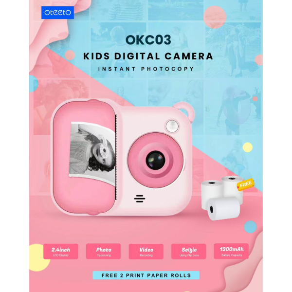 Oteeto OKC03-1 Appareil photo numérique pour enfants avec impression instantanée – Image 1