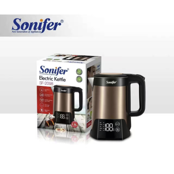 Sonifer SF-2098-1 (1) Sonifer SF-2098 Chauffe Eau électrique / Bouilloire électrique sans fil intelligente de 1,5 Litres – Image 1