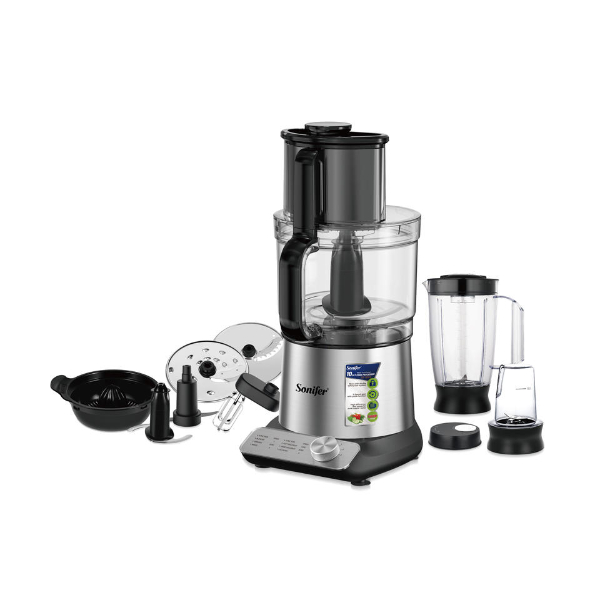 Sonifer SF-8194-2 Blender / Mixeur et broyeur électrique 10 en 1 : moteur en cuivre pur, bol de 2,5 Litres, mélangeur de 1 500 mL, broyeur de 60 g, multifonctions, sûr – Image 1